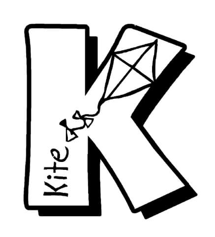 K Is For Kites  Coloring Page